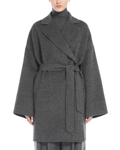 Weekend Max Mara Nella Belted Wool & Alpaca Coat In Medium Grey