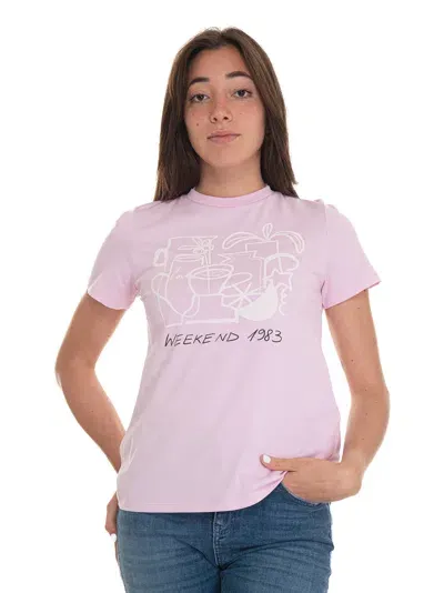 Weekend Max Mara Nervi T-shirt In Pink