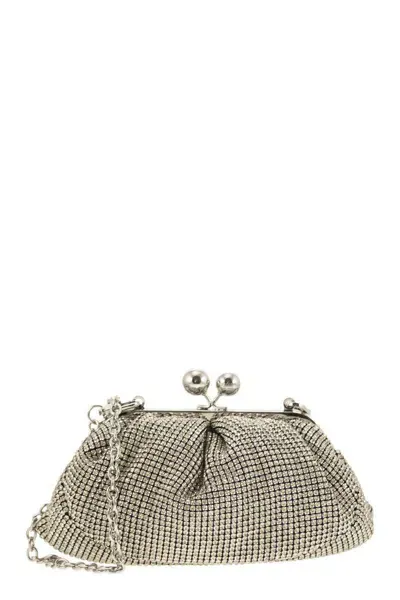 Weekend Max Mara Pasticcino - Small Bag With Rhinestones In Silver