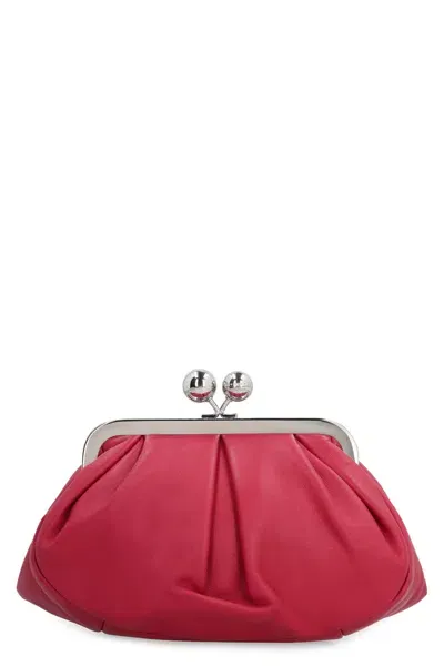 Weekend Max Mara Prati Leather Clutch In Bitter