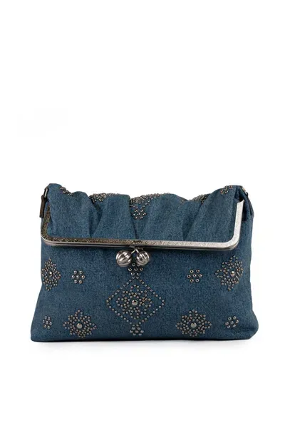 Weekend Max Mara Pasticcino Vanezza Bag In Denim And Studs In Blue