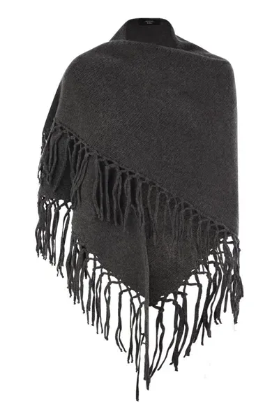 Weekend Max Mara Tornado - Wool Triangle Shawl In Black