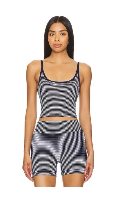 Wellbeing + Beingwell Stretchwell Yarrow Tank In Academy Navy Stripe