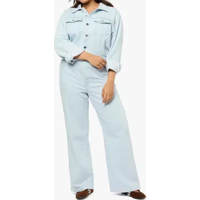 Weworewhat Relaxed Denim Jumpsuit In Super Light