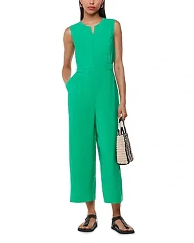 Whistles Josie Zip Front Jumpsuit In Green