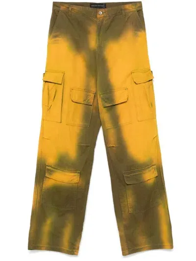 Who Decides War Green & Yellow Dusk Cargo Pants