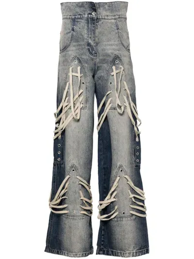 Who Decides War Lace-up Jeans In Blue