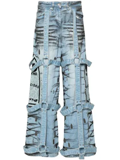 Who Decides War Strap Wide-leg Jeans In Blue