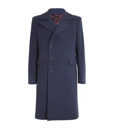 Whyat Wool-blend Overcoat In Blue