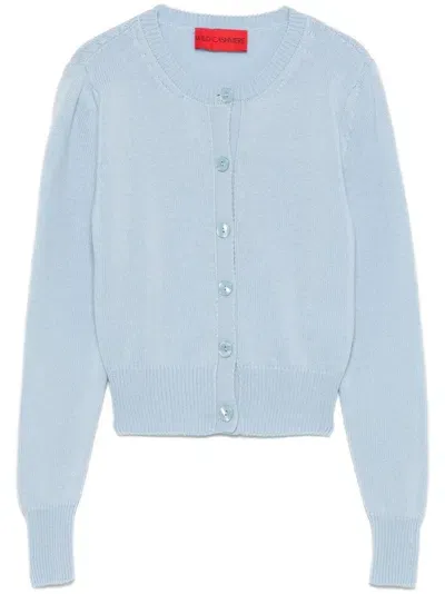 Wild Cashmere Crew Neck Cardgian In Blue