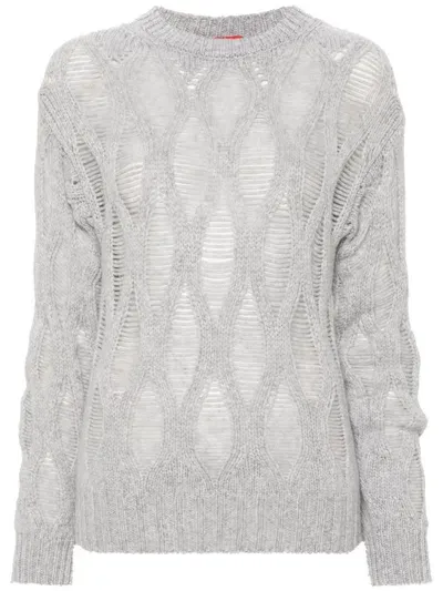 Wild Cashmere Open-knit Sweater In Grey