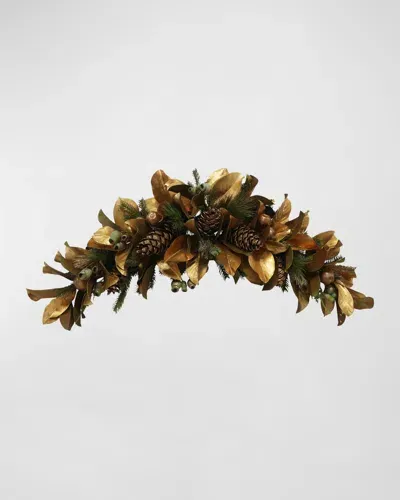 Winward Home 45" Magnolia Leaf Garland In Gold/green