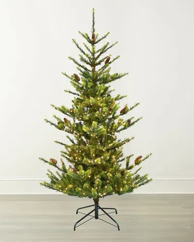 Winward Home Deluxe Village Mix Pine 6' Slim Pre-lit Christmas Tree In Green