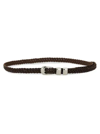 Woburn Walk "wing Tip 6-ply" Belt In Brown