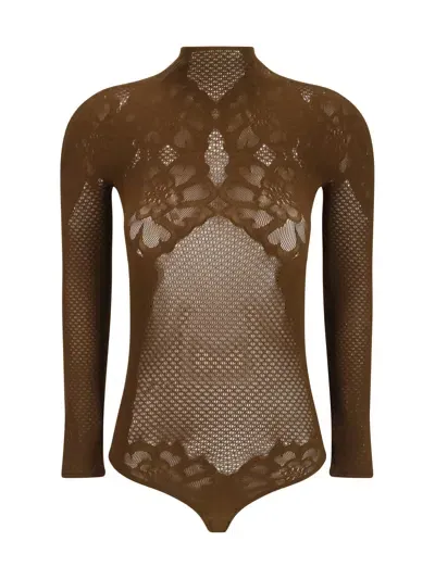 Wolford Lace Tattoo Body In Tobacco Leaves