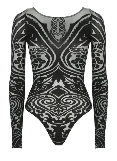 Wolford Paisley Tattoo Body In Black