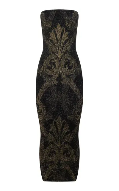 Wolford X Etro Metallic Jacquard Midi Dress In Black