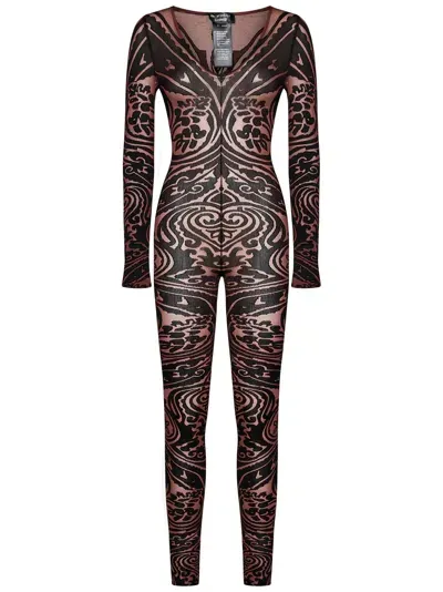 Wolford X Etro Paisley Tattoo Jumpsuit In Brown