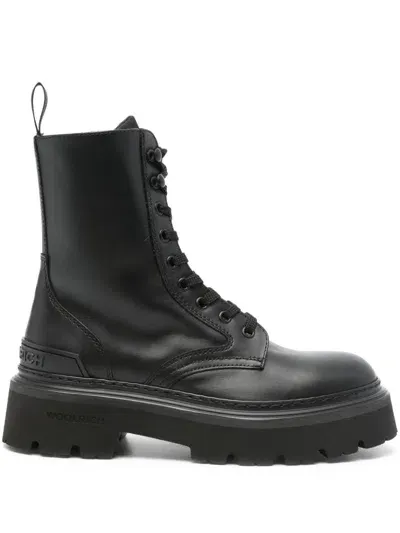 Woolrich Combat Boots In Black