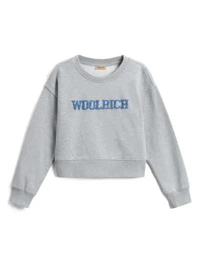 Woolrich Kids' Crew-neck Sweatshirt In Grey