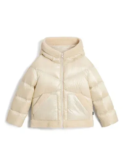 Woolrich Kids' Curly Gloss Puffer Jacket In Neutrals