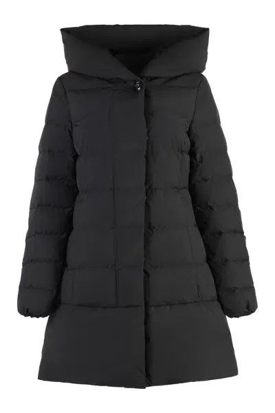 Woolrich Hooded Down Jacket In Black