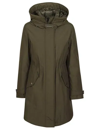 Woolrich Ramar Straight Hem Parka In Dark Green