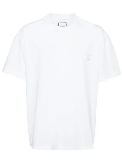 Wooyoungmi Metallic Graphic-print T-shirt In White