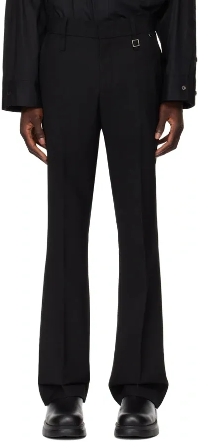 Wooyoungmi Black Boot-cut Trousers In 901b Black