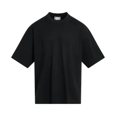 Wooyoungmi Square Embroidered Logo T-shirt In Black