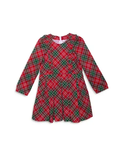 Worthy Threads Girls' Long Sleeve Ruffle Dress In Holiday Plaid - Little Kid In Red