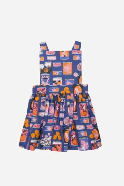 Worthy Threads Kids'  Pinafore Dress In Blue Multi