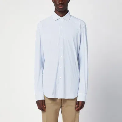 Xacus Striped Blue Poplin Active Shirt