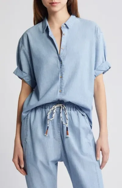 Xirena Xírena Channing Chambray Button-up Shirt In Dusty Blue