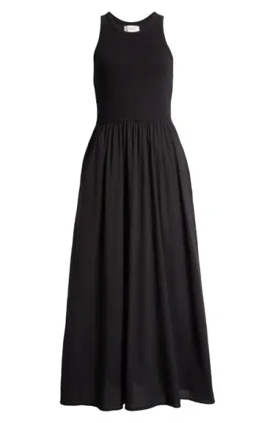 Xirena Xírena Flynn Mixed Media Maxi Dress In Black