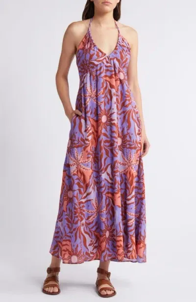 Xirena Xírena Maggie Cotton Halter Maxi Dress In Lilac Fire Helios