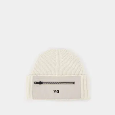 Y-3 Adidas Beanie In White