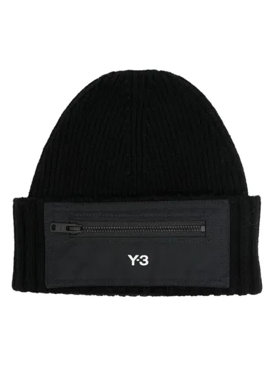 Y-3 Adidas Logo-print Beanie In Black