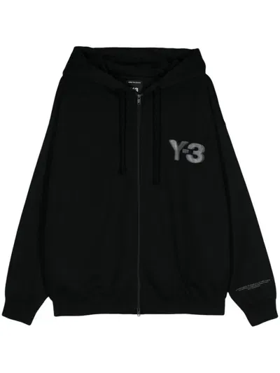 Y-3 Adidas Logo Zipper Hoodie Clothing In Black