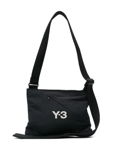 Y-3 Adidas Logo Nylon Crossbody Bag In Black