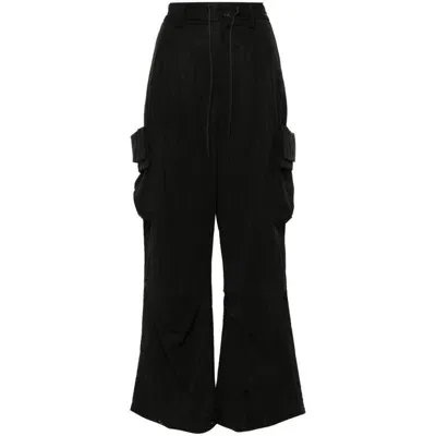 Y-3 Wide-leg Cargo Trousers In Black