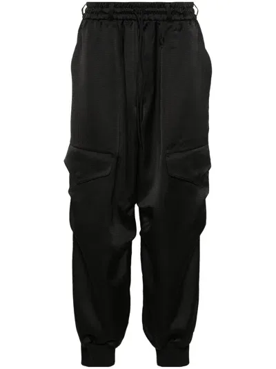 Y-3 Tch Seersucker Cargo Trousers In Black