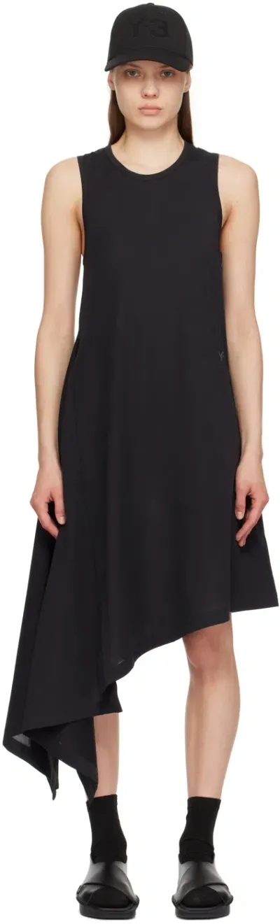 Y-3 Black Asymmetrical Midi Dress