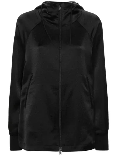 Y-3 Textured Zipped Hoodie In Black