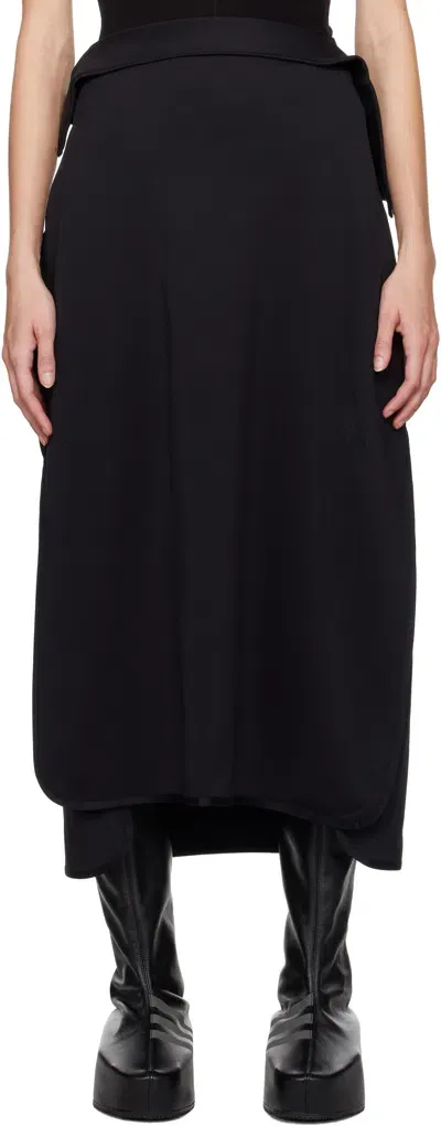 Y-3 Black Track Midi Skirt