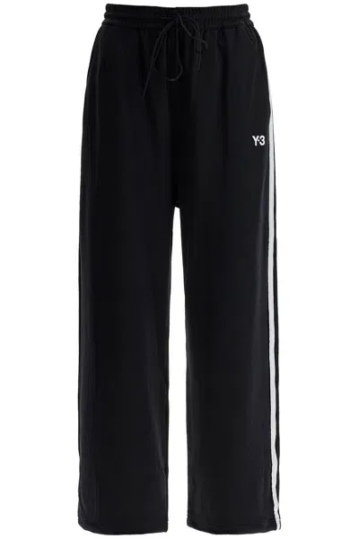 Y-3 Cropped Wide-leg Joggers With In Black