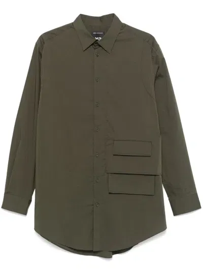 Y-3 Layered-detail Shirt In Green