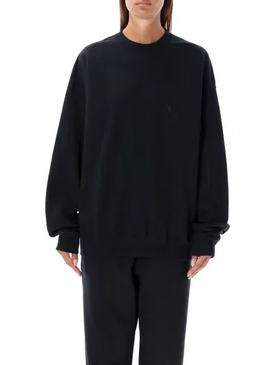 Y-3 Logo Crewneck Sweatshirt In Black