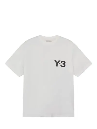 Y-3 Logo Tee In White