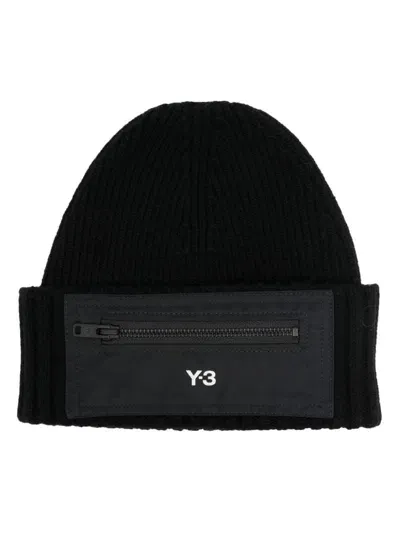 Y-3 Logo-print Beanie In Black